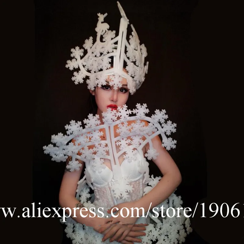 Mysterious snowflake theme ds singer show gogo hundred dj bar nightclub costumes03