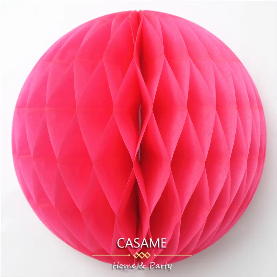 hot pink 5 см, 10 см, 15 см, 20 см, 1 шт., 4 дюйма, 6 дюймов, 8 дюймов, декоративный цветок, бумажный фонарь, сотовый шар, украшение для свадьбы, дня рождения ребенка, babyshower - Цвет: hot pink
