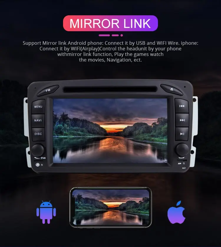 Besina 2 Din Android 9,0 Автомобильный DVD плеер для Mercedes Benz CLK W209 W203 виано W639 Вито gps навигации Мультимедиа вайфай автомобильный радиоприемник