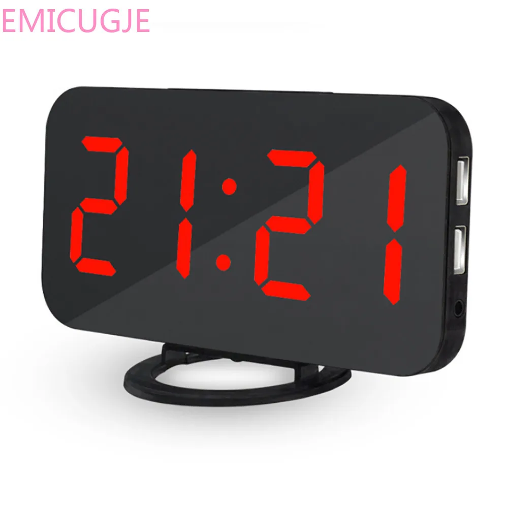 

Electronic LED Digital Desktop Decoration Alarm Clock with Dual USB Port for Phone, Automatically Adjust the Brightness design