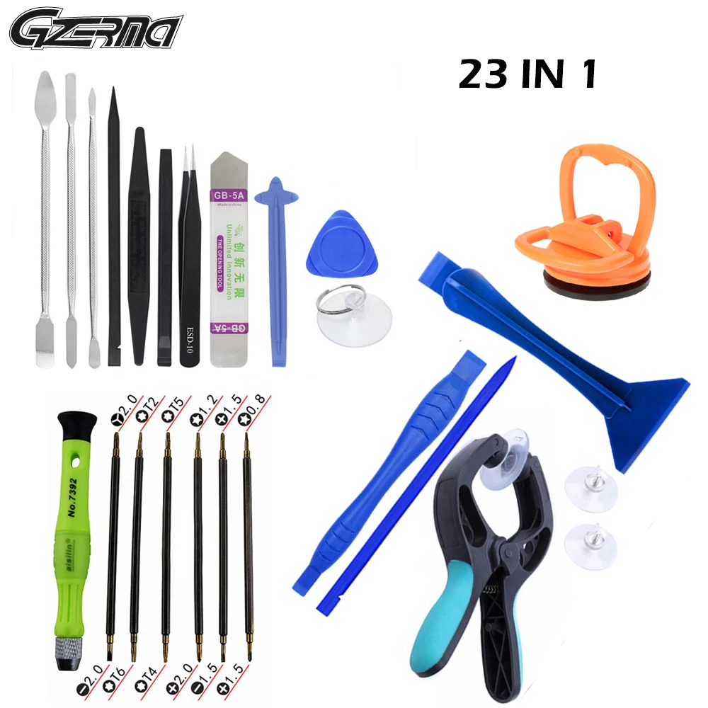 23pcs Multi Precision Screwdriver Repair Tools Mobile Phone Opening LCD Screen Plier Suction Cup Rep