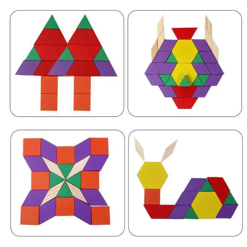 60 шт. Раннее Обучение деревянные кирпичи игры DIY Цветные Блоки Набор игрушек развивающие игрушки развивающие геометрические познания способность