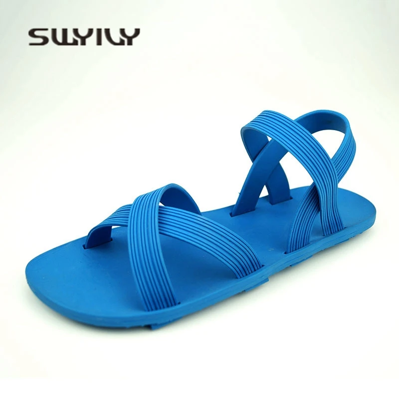 Женские сандалии SWYIVY на плоской резиновой подошве 2018 праздничная пляжная обувь