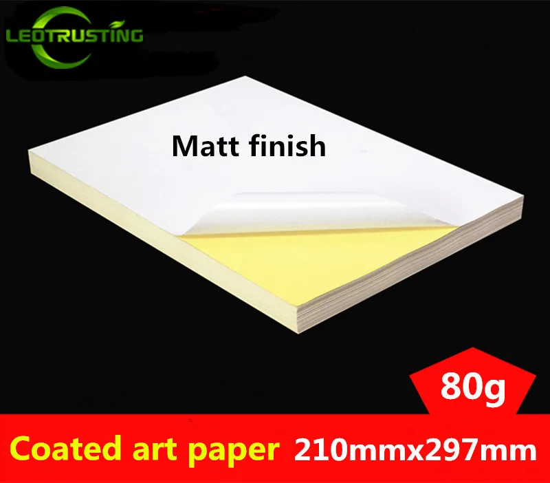 50Sheets A4 Size 210mmx297mm DIY White Paper Blank Glossy & Matte Sticker Paper Label Printing Paper A4 Adhesive Stickers