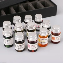 12 шт Золотая пудра цветная бутылка стекло Dip Ручка чернила для перьевой Dip Ручка Набор перьевая ручка для записи подписи Подарочная коробка 7 мл