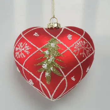 

Red Series Christmas Tree Pendant Big Packing Red Glass Christmas Day Decoration Gift Party Supplies Red Heart Red Bell