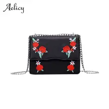 Aelicy женские сумки с цветочной вышивкой, модные сумки с клапаном из искусственной кожи, женская маленькая сумка через плечо