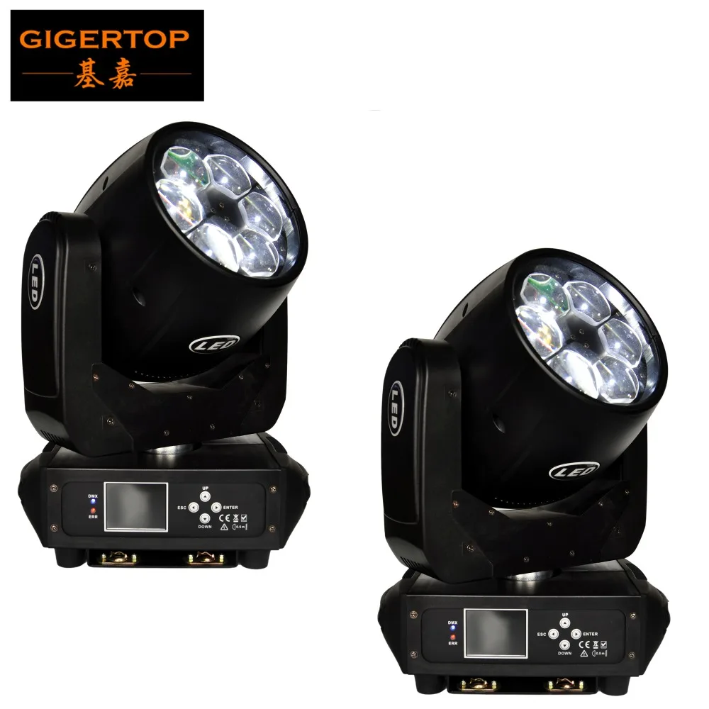 

TIPTOP New 2PCS 6*40W RGBW 4in1 Led Mini Bee Eye Zoom Moving Heads DMX 10/17CH Controller DJ Lights Led Moving Heads LCD Display