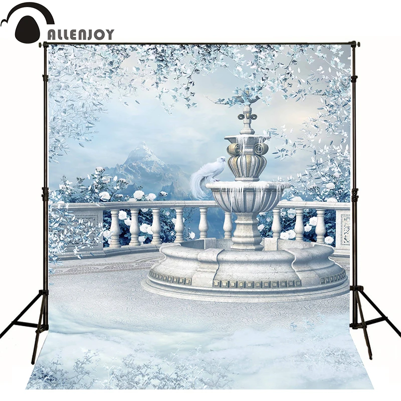 

Allenjoy photographic background Fountain Bird Alpine White kids boy photo studio photography backdrops wallpaper