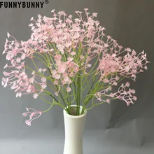 FUNNYBUNNY Artificial Fake Flowers Babys Breath/Gypsophila Bouquets for Wedding Home DIY Decoraction white purple pink FUNNYBUNNY Artificial Fake Flowers Babys Breath/Gypsophila Bouquets for Wedding Home DIY Decoraction white purple pink