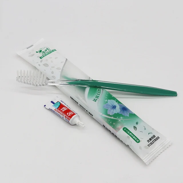 100Pcs/Set Hotel Disposable Toothbrush with Toothpaste Kit Convenient