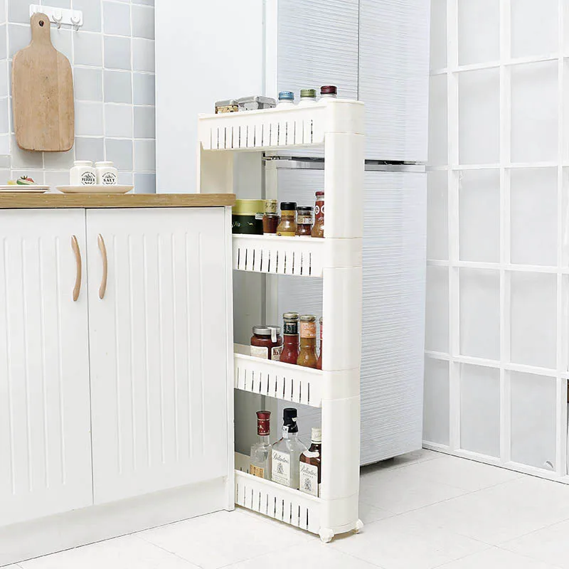 

Removable Wheels Crack Bathroom Storage Holder Space Savers Multi-layer Kitchen Rack Organizer Best Price