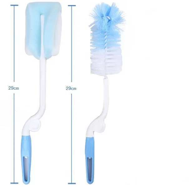 Plastic Long Handle Sponge Brush Foam Sponges Milk Baby Botter Scrubber Sports Bottle Baby Bottle Cleaner