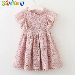 Sodawn Summer Brand Fashion Girls Clothes Cartoon Rabbit T-shirt+ Mesh Dress 2pcs Cute Children Clohting Baby Clothing