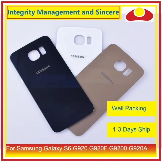Originele Voor Samsung Galaxy S6 G920 G920F G9200 G920A Behuizing Batterij Deur Achter Back Glas Cover Case Chassis Shell Vervanging