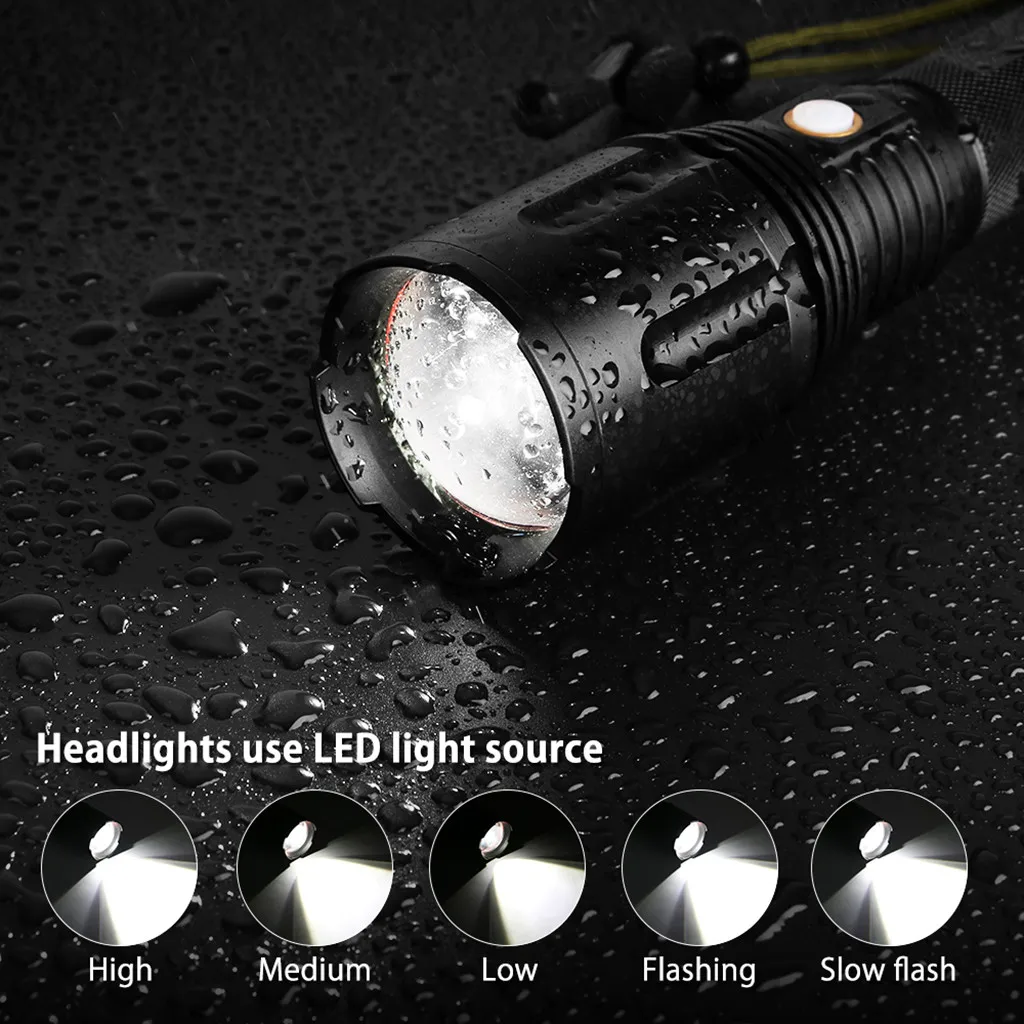 

USB Rechargeable P70 LED Zoom Focus Flashlight lamp Hunting Lamp 5 Modes Flashlight Diver Light LED Underwater Torch Lamps