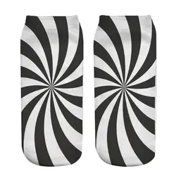 1 пара черно-белые женские носки с принтом в виде водоворота забавные носки с 3D принтом модные носки из полиэстера 19*8 см