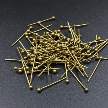 

FLTMRH 50pcs22x0.5mm Ball Head Pin Copper Beadrelry Findings Accessories For Jewelry DIY Supplies Metal Embellishments Cra