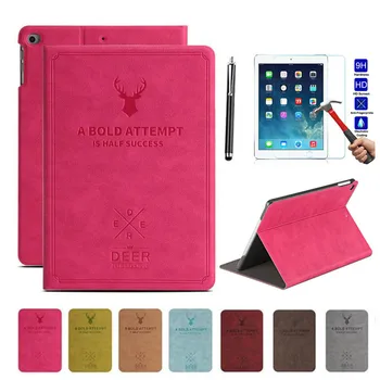 

XSKEMP Case For iPad mini 5 7.9 A2133 A2124 A2126 A2125 3D Deer Pattern Magnetic Stand Smart Cover Auto Sleep Wake Leather+Film