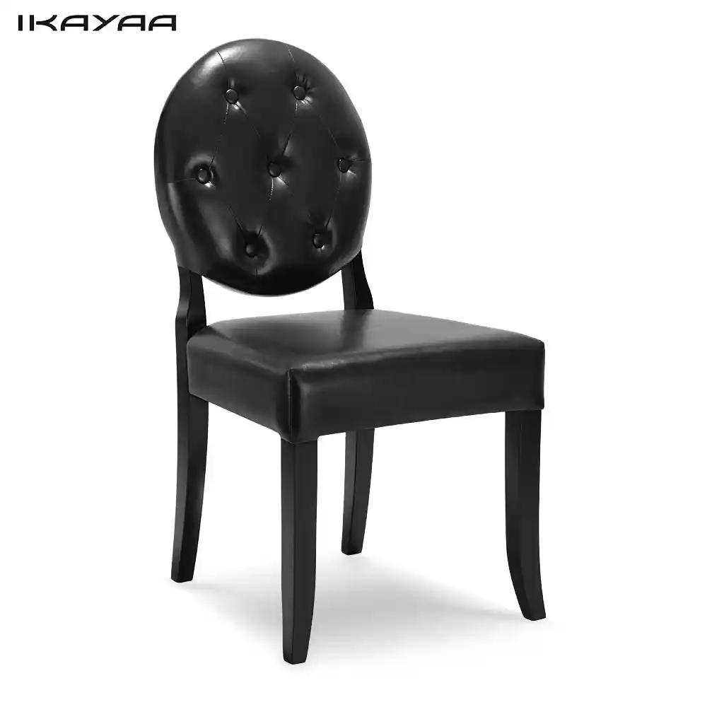 IKayaa Classic Antique Style Tufted Kitchen Dining Chair PU Leather Accent Chair Side Living Room Chair W Rubber Wood Leg Dining Chairs AliExpress