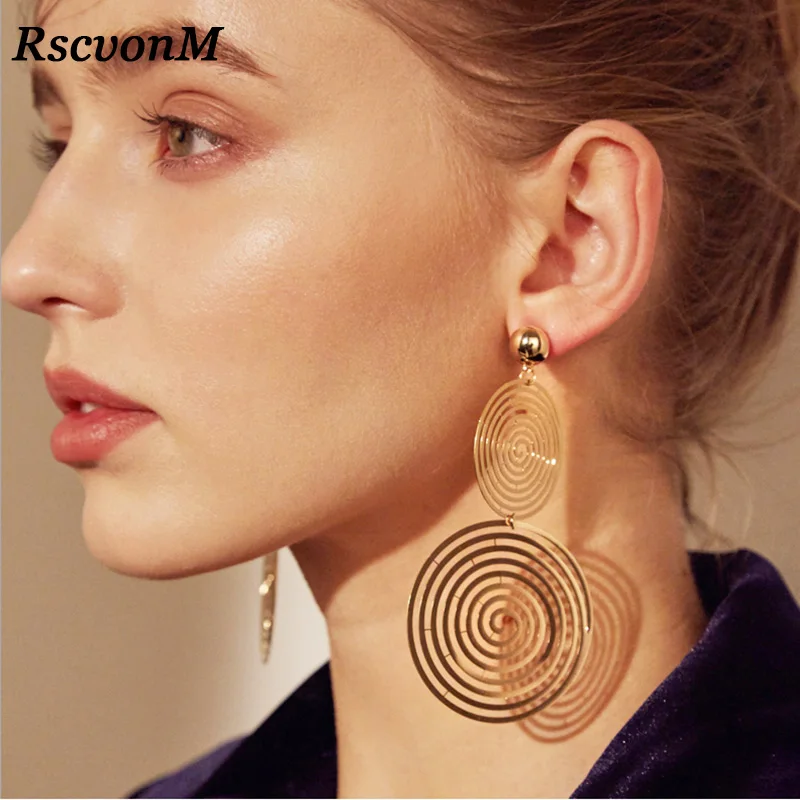 

RscvonM Double Round Circel Earrings 1 Pair Simple Elegant Hoop Earring Women Earrings Geometric Round Circle Ear Hoop Jewelry