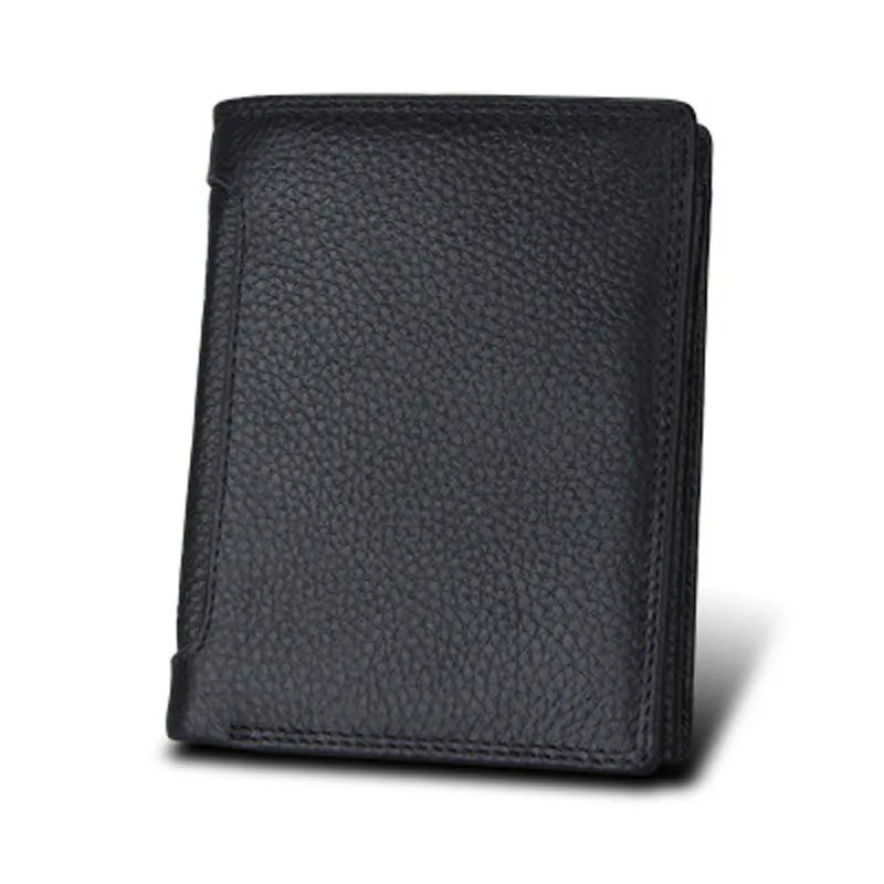 YISHEN Vintage Genuine Leather Men Short Wallets Protected RFID Small