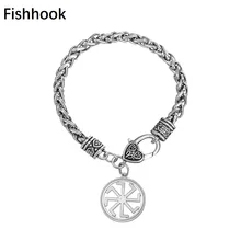 Рыболовный крючок, славянский узор, кулон, браслеты для женщин, винтажная бижутерия воина, богемский стиль, металлические украшения, Мужской талисман, браслет