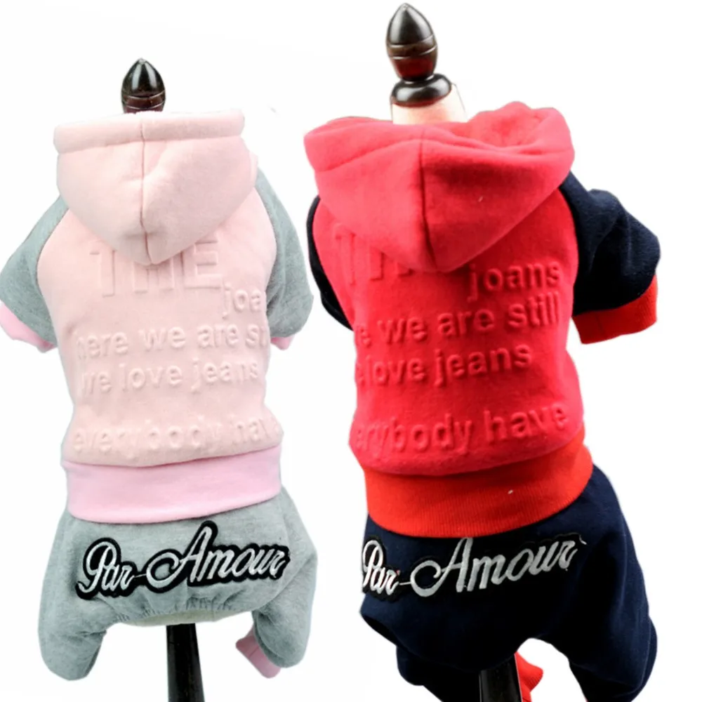 

Pink /Red Printed Pet clothes autumn winter dog clothes teddy chihuahua Pet Dog jumpsuit pet overalls Clothes for Small Pet