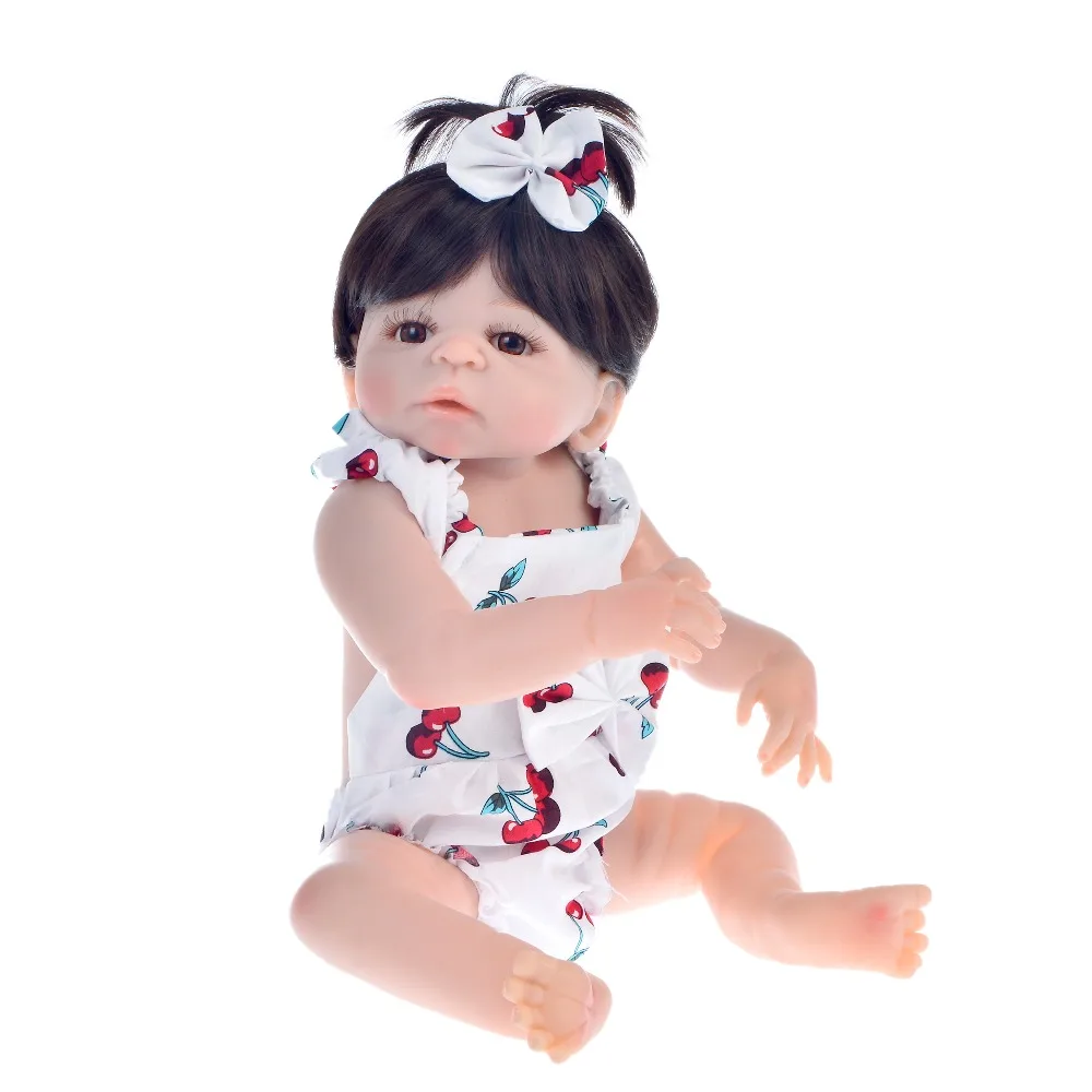 19 дюймовая маленькая кукла bebe Reborn Alive силиконовая принцессы с полным корпусом для