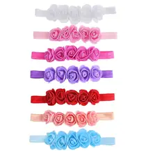 New Baby Infant Flower Headband Ribbon Hair Bands Handmade DIY Headwear Newborn Photography Accessories