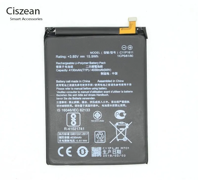 Сменный аккумулятор Ciszean 1x4130 мАч C11P1611 для ASUS Zenfone 3 Max Zenfone3 Z3 ZC520TL X008DB батареи |