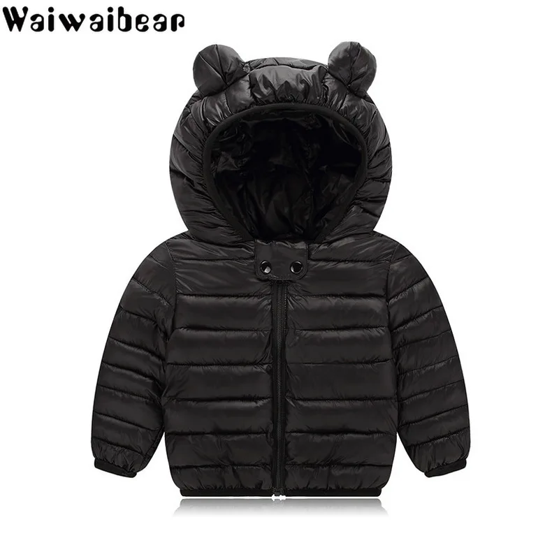 Waiwaibear/зимние пальто для малышей пуховик детская одежда с капюшоном маленьких