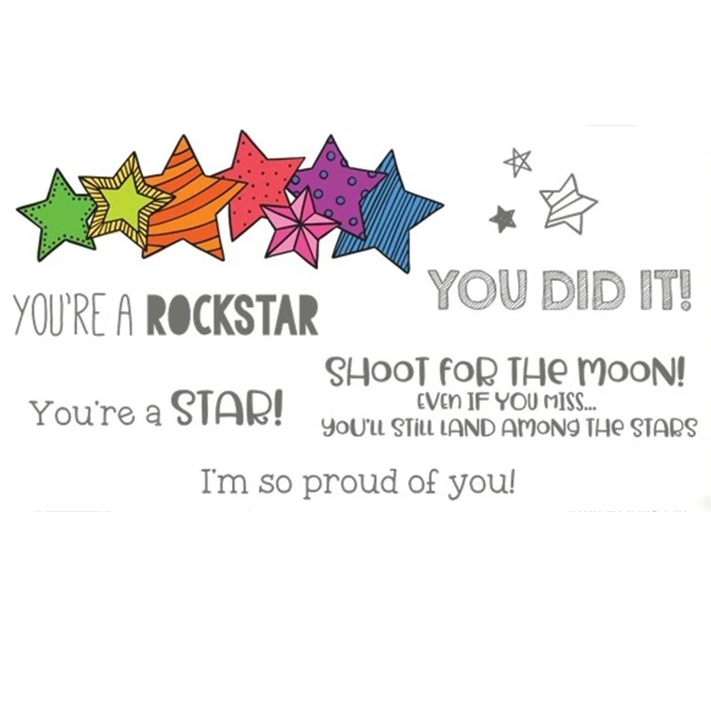 

I'm So Proud Of You ! Transparent Clear Silicone Stamp/Seal for DIY Scrapbooking/Photo Album Craft Decorative Clear Stamp 4x6IN