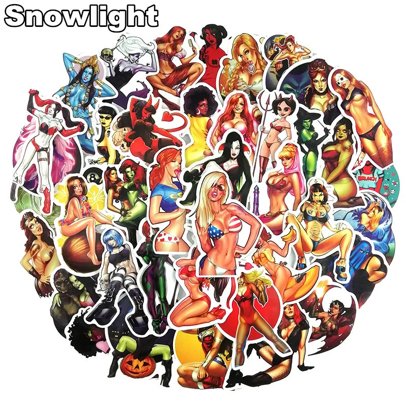 

New 35Pcs/Set Sexy Graffiti Retro Devil Girl Sticker for DIY Sticker on Suitcase Luggage Box Laptop Computer Bicycle Skateboard