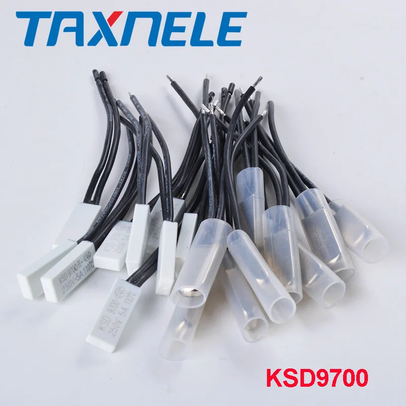 

10pcs/set KSD9700 250V 5A Bimetal Disc Temperature Switch NO NC Thermostat Thermal Protector 15~150 Degree Centigrade 40 60