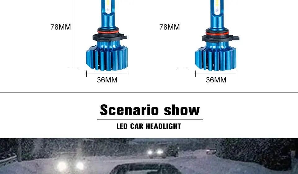 Aceersun Car Headlight H7 LED H4 LED H8 H11 H1 H15 HB3 9005 9006 HB4 72W 12000LM 6500K 12V 24V Auto Headlamp CSP Fog Light Bulb (12)
