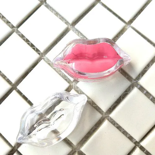 

5G 50pcs/lot Elegant Clear Lip Shape Lipstick Container, DIY Lip Balm Sub Box, Empty Eyeshadow Powder Case, Blusher Storage Box