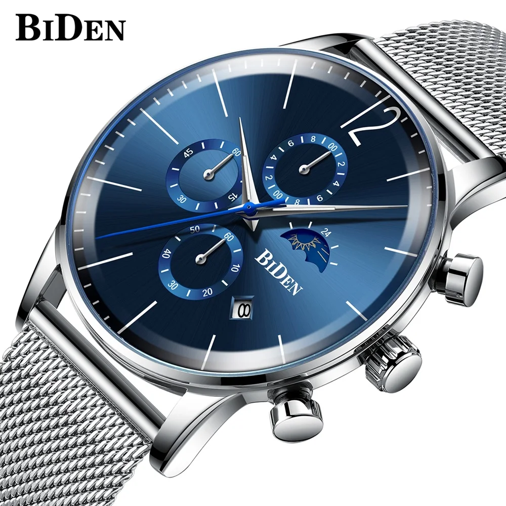 

2019 New Watch Men BIDEN Fashion Sport Quartz Clock Mens Watches Top Brand Luxury Business Waterproof Wristwatch relojes hombre