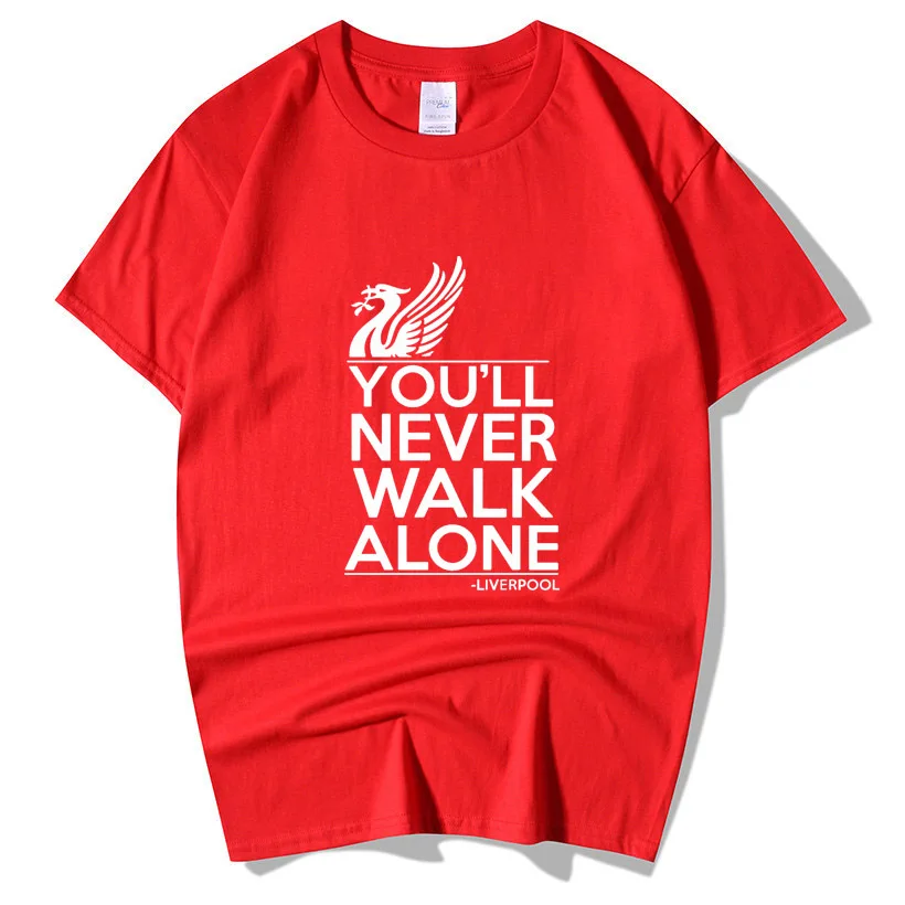 

Liverpool Champions League Final Madrid 2019 T Shirt Mo Salah You'll Never Walk Alone Football Fan Club YNWA Mens Gift T-shirt