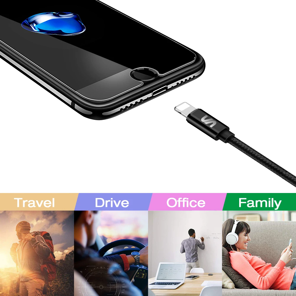Suntaiho для iPhone XS MAX 7 кабель нейлон 2.1A Быстрая зарядка USB кабель для iPhone X XR 6 8 Plus SE iPad Air 2 Кабели для мобильных телефонов