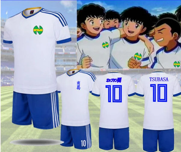 Футболка + шорты cos Captain Tsubasa трикотажный футбольный костюм быстросохнущая ткань