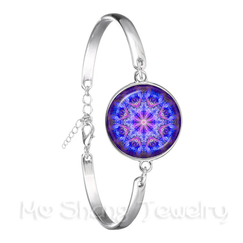 Классический Браслет OM Yoga Chakra мандала стеклянный купол с геометрическим