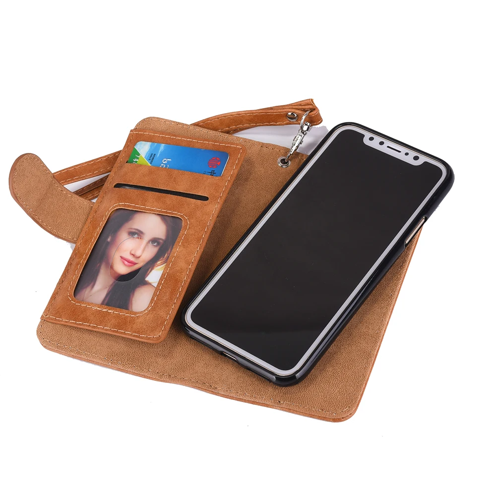 Zipper Wallet Leather Case For iPhone Xs Max X 8 7 7 Plus 6 6S Plus Flip Phone Case Luxury Cover For iPhone 5 5S Magnetic Case
