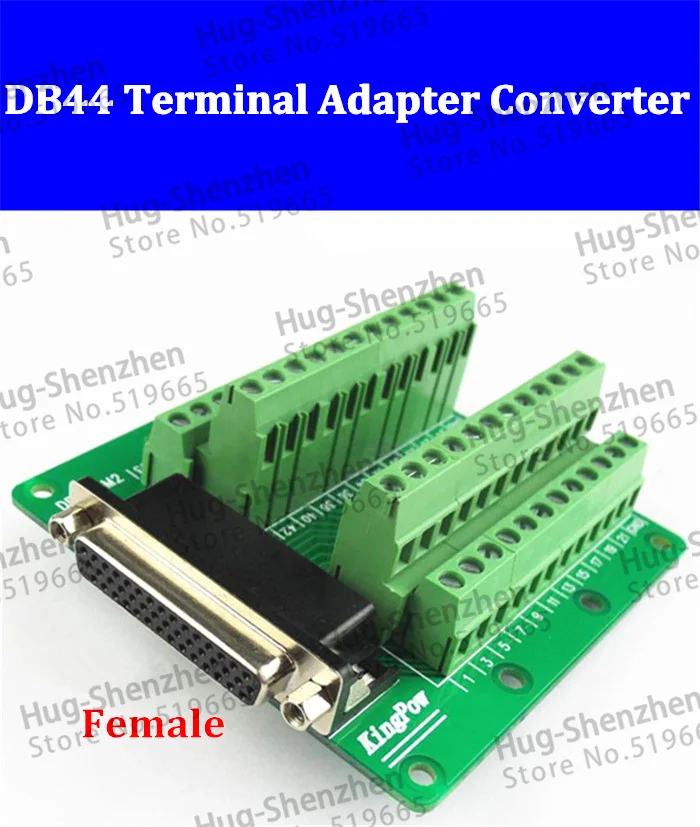 

DB44 DR44 Female 44pin port Terminal block adapter converter PCB board Breakout 3 row