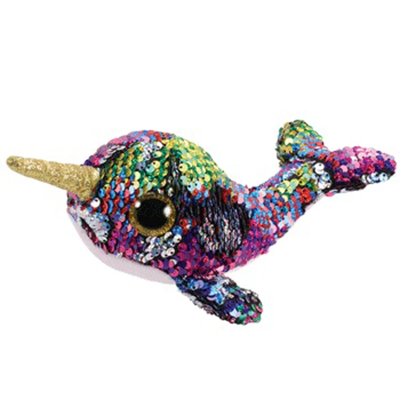 

Ty Sequins Flippables 6" 15cm Calypso The Multi Narwhal Plush Regular Stuffed Animal Collection Doll Toy