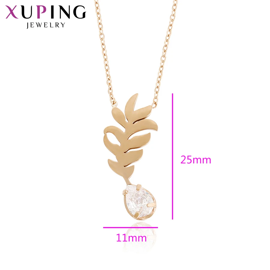 Xuping модное ожерелье с покрытием из розового золота, очаровательное стильное длинное ожерелье, Высококачественная цепочка, ювелирное изделие, подарок S76, 2-43865