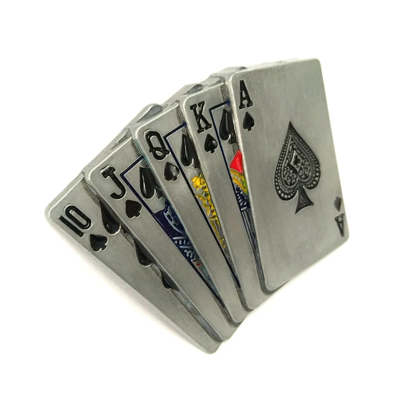 Spades прямые флеш покер пряжка на ремешке из металла Розничная и оптовая торговля