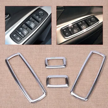 

DWCX 4Pcs Chrome Door lift Window Switch Cover Frame Trim For Jeep Grand Cherokee Dodge Journey Chrysler 300 2011 2012 2013 2014