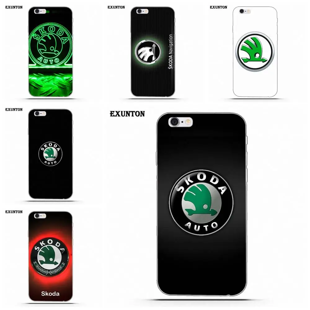 Мягкий модный логотип Skoda для Apple iPhone 4 4S 5 5C SE 6 6S 7 8 Plus X для Apple iPhone 4 4S 5 5C SE 6 6S 7 8 Plus X