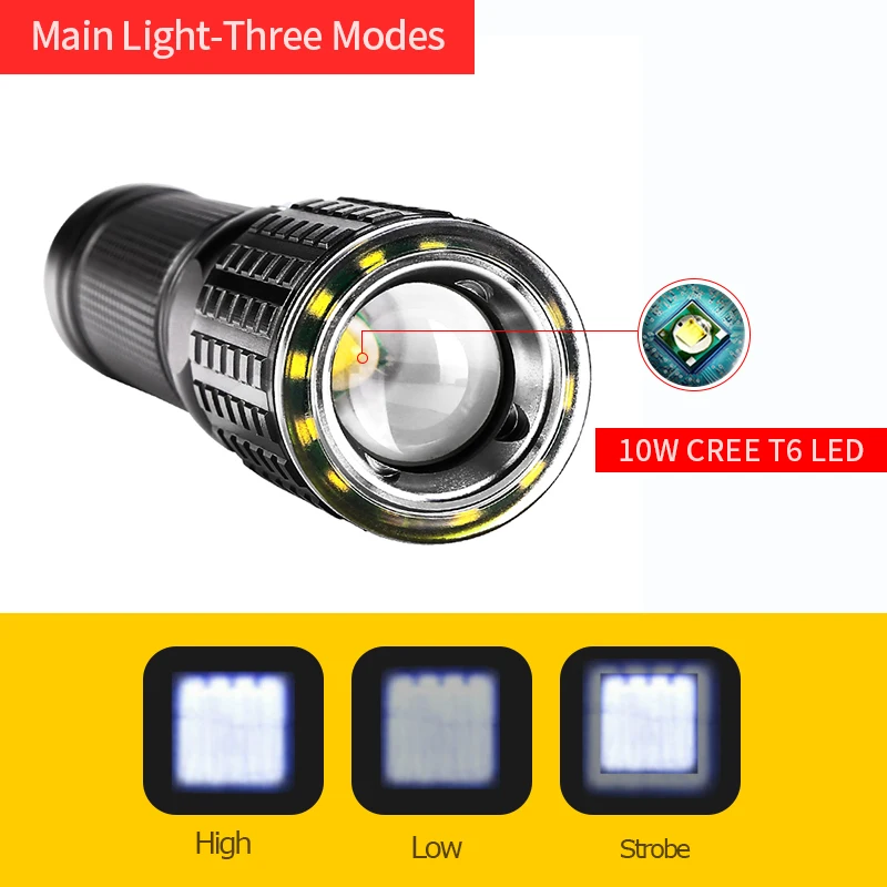 LED Aluminum Zoomable Flashlight YGAE CREE T6+12*COB Linterna Torch USB 18650 Military Tactics Powerful Led Flashlight Lampe LED Aluminum Zoomable Flashlight YGAE CREE T6+12*COB Linterna Torch USB 18650 Military Tactics Powerful Led Flashlight Lampe